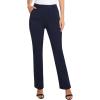 imagesiliteelon Womens Straight Leg Dress Pants Stretchy High Waisted Work Office Trousers Yoga Bootcut Slacks with PocketsNavy