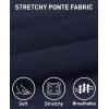 imagesiliteelon Womens Straight Leg Dress Pants Stretchy High Waisted Work Office Trousers Yoga Bootcut Slacks with PocketsNavy