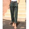 imagesiliteelon Corduroy Pants for Women Cotton Straight High Waist Vintage Trousers with PocketsArmy Green