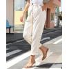 imagesiliteelon Corduroy Pants for Women Cotton Straight High Waist Vintage Trousers with PocketsBeige