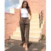 imagesiliteelon Corduroy Pants for Women Cotton Straight High Waist Vintage Trousers with PocketsBrown