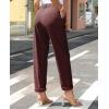 imagesiliteelon Corduroy Pants for Women Cotton Straight High Waist Vintage Trousers with PocketsBurgundy