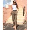 imagesiliteelon Corduroy Pants for Women Cotton Straight High Waist Vintage Trousers with PocketsLight Khaki