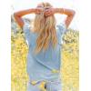 imagesiliteelon Womens Lace Tops Ruffle Short Sleeve Blouses V Neck Embroidered Casual Business Work Summer Crochet TopsLight Blue