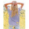 imagesiliteelon Womens Lace Tops Ruffle Short Sleeve Blouses V Neck Embroidered Casual Business Work Summer Crochet TopsLight Purple
