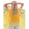 imagesiliteelon Womens Lace Tops Ruffle Short Sleeve Blouses V Neck Embroidered Casual Business Work Summer Crochet TopsYellow