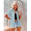 imagesiliteelon Womens Short Sleeve Button Down Shirts Summer Blouses Casual Tops Hawaiian Tropical Floral Printed Camp ShirtsA Green Pink Flower