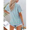 imagesiliteelon Womens Short Sleeve Button Down Shirts Summer Blouses Casual Tops Hawaiian Tropical Floral Printed Camp ShirtsA Green Pink Flower