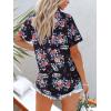 imagesiliteelon Womens Short Sleeve Button Down Shirts Summer Blouses Casual Tops Hawaiian Tropical Floral Printed Camp ShirtsBlack White Pink Floral
