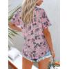 imagesiliteelon Womens Short Sleeve Button Down Shirts Summer Blouses Casual Tops Hawaiian Tropical Floral Printed Camp ShirtsPink Black Printed