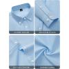 imagesiliteelon Fitted Button Down Shirts for Women Oxford Shirt Cotton Dress Shirts Collared Long Sleeve Wrinkle Free Blouse TopsAll Baby Blue