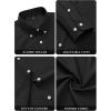 imagesiliteelon Fitted Button Down Shirts for Women Oxford Shirt Cotton Dress Shirts Collared Long Sleeve Wrinkle Free Blouse TopsAll Black