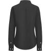 imagesiliteelon Fitted Button Down Shirts for Women Oxford Shirt Cotton Dress Shirts Collared Long Sleeve Wrinkle Free Blouse TopsAll Black