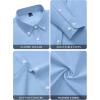imagesiliteelon Fitted Button Down Shirts for Women Oxford Shirt Cotton Dress Shirts Collared Long Sleeve Wrinkle Free Blouse TopsBlue