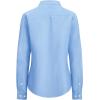 imagesiliteelon Fitted Button Down Shirts for Women Oxford Shirt Cotton Dress Shirts Collared Long Sleeve Wrinkle Free Blouse TopsBlue