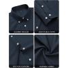 imagesiliteelon Fitted Button Down Shirts for Women Oxford Shirt Cotton Dress Shirts Collared Long Sleeve Wrinkle Free Blouse TopsD Navy Blue