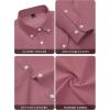 imagesiliteelon Fitted Button Down Shirts for Women Oxford Shirt Cotton Dress Shirts Collared Long Sleeve Wrinkle Free Blouse TopsD Rose Pink