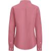 imagesiliteelon Fitted Button Down Shirts for Women Oxford Shirt Cotton Dress Shirts Collared Long Sleeve Wrinkle Free Blouse TopsD Rose Pink