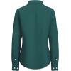 imagesiliteelon Fitted Button Down Shirts for Women Oxford Shirt Cotton Dress Shirts Collared Long Sleeve Wrinkle Free Blouse TopsDark Green