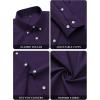 imagesiliteelon Fitted Button Down Shirts for Women Oxford Shirt Cotton Dress Shirts Collared Long Sleeve Wrinkle Free Blouse TopsDark Purple