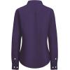 imagesiliteelon Fitted Button Down Shirts for Women Oxford Shirt Cotton Dress Shirts Collared Long Sleeve Wrinkle Free Blouse TopsDark Purple