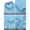 imagesiliteelon Fitted Button Down Shirts for Women Oxford Shirt Cotton Dress Shirts Collared Long Sleeve Wrinkle Free Blouse TopsRiver Blue
