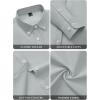 imagesiliteelon Fitted Button Down Shirts for Women Oxford Shirt Cotton Dress Shirts Collared Long Sleeve Wrinkle Free Blouse TopsSmoky Gray
