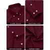 imagesiliteelon Fitted Button Down Shirts for Women Oxford Shirt Cotton Dress Shirts Collared Long Sleeve Wrinkle Free Blouse TopsWine Red