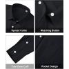 imagesiliteelon Womens Button Down Shirts Long Sleeve Collared Office Work Blouses Tops with Pocket Oxford ShirtsBlack