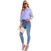 imagesiliteelon Womens Button Down Shirts Long Sleeve Collared Office Work Blouses Tops with Pocket Oxford ShirtsBlue Purple