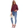 imagesiliteelon Womens Button Down Shirts Long Sleeve Collared Office Work Blouses Tops with Pocket Oxford ShirtsBurgundy