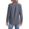 imagesiliteelon Womens Button Down Shirts Long Sleeve Collared Office Work Blouses Tops with Pocket Oxford ShirtsGray