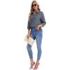 imagesiliteelon Womens Button Down Shirts Long Sleeve Collared Office Work Blouses Tops with Pocket Oxford ShirtsGray