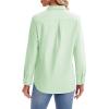 imagesiliteelon Womens Button Down Shirts Long Sleeve Collared Office Work Blouses Tops with Pocket Oxford ShirtsGreen