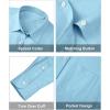 imagesiliteelon Womens Button Down Shirts Long Sleeve Collared Office Work Blouses Tops with Pocket Oxford ShirtsLake Blue