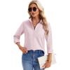 imagesiliteelon Womens Button Down Shirts Long Sleeve Collared Office Work Blouses Tops with Pocket Oxford ShirtsLight Pink