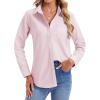 imagesiliteelon Womens Button Down Shirts Long Sleeve Collared Office Work Blouses Tops with Pocket Oxford ShirtsLight Pink