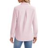 imagesiliteelon Womens Button Down Shirts Long Sleeve Collared Office Work Blouses Tops with Pocket Oxford ShirtsLight Pink