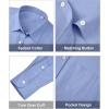 imagesiliteelon Womens Button Down Shirts Long Sleeve Collared Office Work Blouses Tops with Pocket Oxford ShirtsMedium Blue