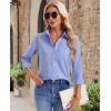 imagesiliteelon Womens Button Down Shirts Long Sleeve Collared Office Work Blouses Tops with Pocket Oxford ShirtsMedium Blue