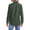 imagesiliteelon Womens Button Down Shirts Long Sleeve Collared Office Work Blouses Tops with Pocket Oxford ShirtsOlive Green
