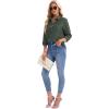 imagesiliteelon Womens Button Down Shirts Long Sleeve Collared Office Work Blouses Tops with Pocket Oxford ShirtsOlive Green