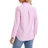 imagesiliteelon Womens Button Down Shirts Long Sleeve Collared Office Work Blouses Tops with Pocket Oxford ShirtsPink Stripes