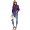 imagesiliteelon Womens Button Down Shirts Long Sleeve Collared Office Work Blouses Tops with Pocket Oxford ShirtsPurple 02