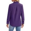 imagesiliteelon Womens Button Down Shirts Long Sleeve Collared Office Work Blouses Tops with Pocket Oxford ShirtsPurple 02