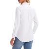 imagesiliteelon Womens Button Down Shirts Long Sleeve Collared Office Work Blouses Tops with Pocket Oxford ShirtsWhite