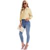 imagesiliteelon Womens Button Down Shirts Long Sleeve Collared Office Work Blouses Tops with Pocket Oxford ShirtsYellow