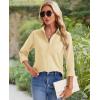 imagesiliteelon Womens Button Down Shirts Long Sleeve Collared Office Work Blouses Tops with Pocket Oxford ShirtsYellow