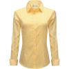 imagesiliteelon Womens Plaid Dress Shirts Long Sleeve Button Down WrinkleFree Stretch Solid Casual Work Office Blouse TopPlaid Yellow  White