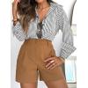 imagesiliteelon Striped Button Down Shirts for Women Dress Shirts Long Sleeve Casual Collared Office Work Shirt with PocketBlack